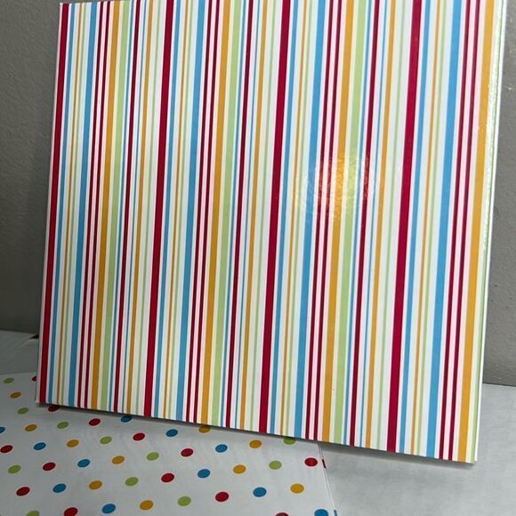 Stripes and Dots set of 2 Scrapbook Album 10 Pages 7”x7” NEW - Picture 4 of 6